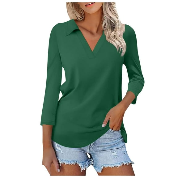 XUELUO Boho Tops For Women Autumn Winter Solid Color V Neck Long Sleeve Dressy Casual Tunic Shirts For Women Tshirts Outwear,Red,M