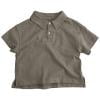 XUELUO Boys Athletic Shirts Kids Summer Solid Color Lapel Button Down Short Sleeve Casual T Shirts Sportwear,Brown,7-8 Years