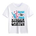 thumbnail image 1 of XUELUO Boys Shirts & Tops Kids Summer Back To School Letter Print Round Neck Short Sleeve Elastic Casual Comfortable Tops T Shirts Sportswear,White,7-8 Years, 1 of 5