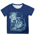 thumbnail image 1 of XUELUO Kids Boys Athletic Shirts Summer Cartoon Print Round Neck Short Sleeve Elastic Comfortable Tee Shirts Activewear,Blue,8-9 Years, 1 of 3