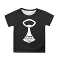 thumbnail image 1 of XUELUO Kids Boys Athletic Shirts Summer Father'S Day Cartoon Print Crew Neck Short Sleeve Loose Casual Tops Tee Shirts Activewear,Black,8-9 Years, 1 of 4