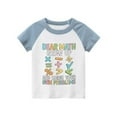 thumbnail image 1 of XUELUO Kids Boys Athletic Shirts Summer Letter Print Crew Neck Short Sleeve Fashion Casual Tops T-Shirts Sportwear,Blue,7-8 Years, 1 of 2