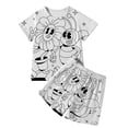 thumbnail image 1 of XUELUO Kids Boys Casual Outfit Sets Summer Bee Festival Round Neck Short Sleeve T Shirt Tops Shorts Two Piece Outwear,White,5-6 Years, 1 of 8