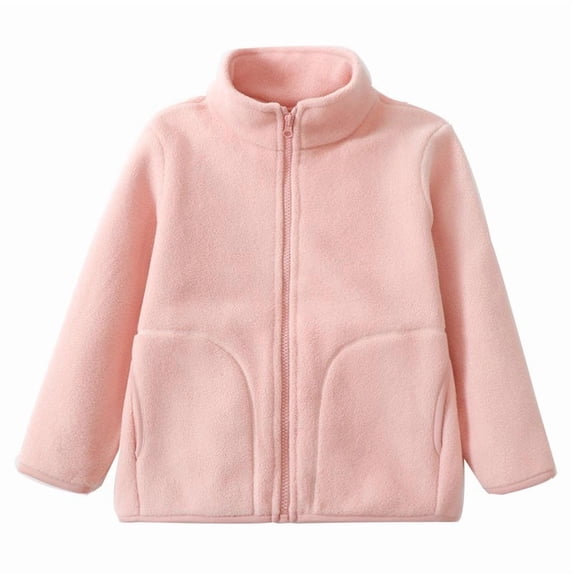 XUELUO Little Boys Jacket Plain Thin Fleece Full Zipper Long Sleeve Jacket Spring Comfortable Sporty Outerwear Tops With Pocket