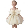 thumbnail image 1 of XUELUO Little Girls Dresses Spaghetti Strap Big Bow Decor Ruffled Hem Gown For Formal Party & Celebration Elegant Clothes, 1 of 9