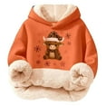 thumbnail image 1 of XUELUO Little Girls Hoodies Long Sleeve Drawstring Hood Fleece Lined Cow Snowflake Print Tops For Cold Weather Warm Soft Clothes, 1 of 5
