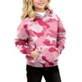 thumbnail image 1 of XUELUO Little Girls Hoodies Pink-White Camo Print Long Sleeve Hoodie Fashion Spring Wear Loose Pullover Sweatshirts With Pocket, 1 of 5