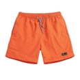 thumbnail image 1 of XUELUO Mens Shorts Summer Solid Color Athletic Elastic Waist Drawstring Casual Sports Straight Leg Shorts Daily-Wear,Orange,XL, 1 of 2