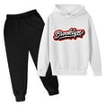 thumbnail image 1 of XUELUO Toddler Boys Casual Outfit Sets Autumn And Winter Hoodie Pullover Underwear Letter Printed Long Sleeve Clothing Sportwear, 1 of 2