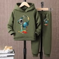 thumbnail image 1 of XUELUO Toddler Boys Casual Outfit Sets Kid'S Winter Tracksuit Pullover Hoodie Jogging Pants Set 2 Pieces Sweatsuit Clothing Sportwear, 1 of 3
