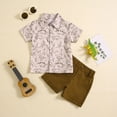 thumbnail image 1 of XUELUO Toddler Boys Casual Outfit Sets Short Sleeve Prints T Shirt Tops Shorts Child Kids 2Pc Set Outfits Clothing Holiday Wear, 1 of 5