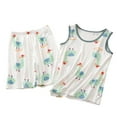 thumbnail image 1 of XUELUO Toddler Boys Casual Outfit Sets Summer Cartoon Print Crew Neck Sleeveless Tank Tops Elastic Waist Shorts Comfortable Casual Two Piece Activewear,White,4-5 Years, 1 of 3