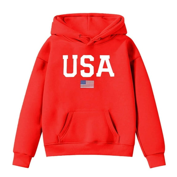 XUELUO Toddler Boys Hoodies And Sweatshirts Autumn Winter Letter Print Hooded Long Sleeve Loose Casual Pullover Tops Sportswear,Red,3-4 Years