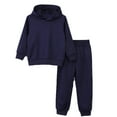 thumbnail image 1 of XUELUO Toddler Boys Outfit Sets Solid Color Sweatsuit 2 Piece Sweatshirt And Sweatpants Basic Boys Sets Clothing Holiday Wear, 1 of 4