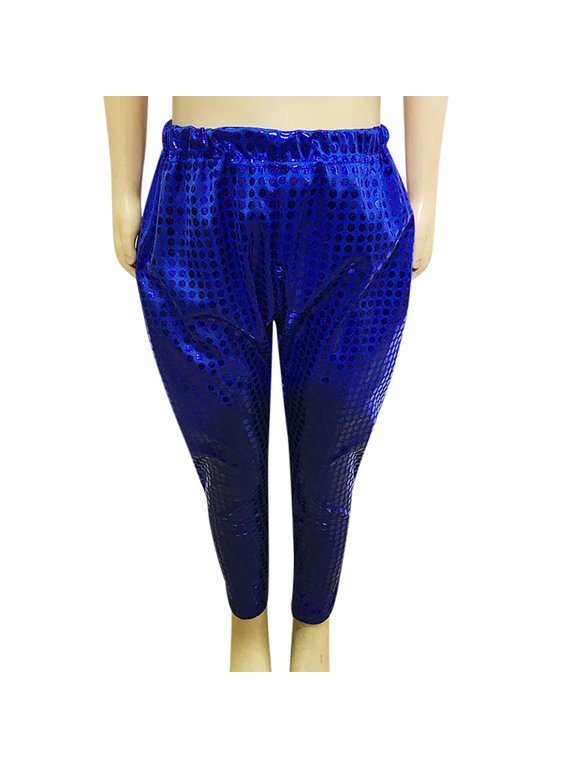 Toddler Boys Pants Solid Color Sequins Children'S Performance Trousers Dance Pant Streetwear,Blue,5-6 Years