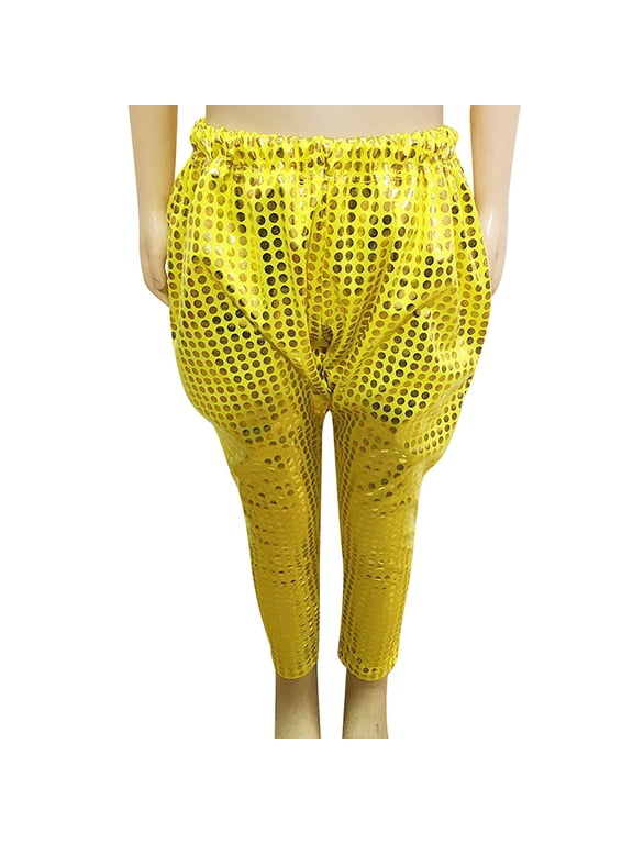Toddler Boys Pants Solid Color Sequins Children'S Performance Trousers Dance Pant Streetwear,Gold,4-5 Years