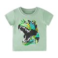 thumbnail image 1 of XUELUO Toddler Boys Shirts & Tops Summer Dinosaur Print Crew Neck Short Sleeve Loose Fit Casual Tee Shirts Streetwear,Green,4 Years, 1 of 6