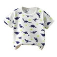 thumbnail image 1 of XUELUO Toddler Boys Shirts & Tops Summer Dinosaur Print Round Neck Short Sleeve Casual Tshirts Streetwear,White,3-4 Years, 1 of 3