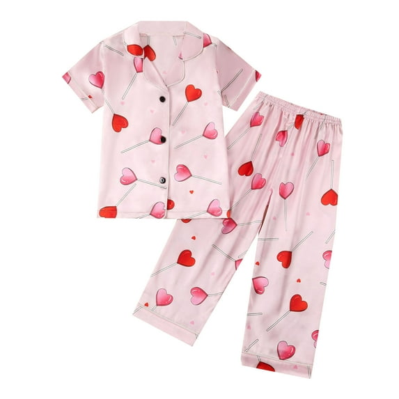 XUELUO Toddler Girls Outfit Sets Boys Short Sleeve Prints Tops T Shirt With Pants Casual Outwear,Pink,2-3 Years