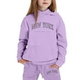 thumbnail image 1 of XUELUO Toddler Girls Outfits Sets Autumn New York Letters Print Hoodies + Sweatpants 2 Piece Little Girls Training Tracksuits Suits, 1 of 4
