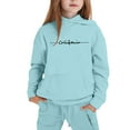 thumbnail image 1 of XUELUO Toddler Girls Outfits Sets California Letters Print Hoodies With Sweatpants Casual Childrens Girls 2 Pieces Athletic Sets, 1 of 4