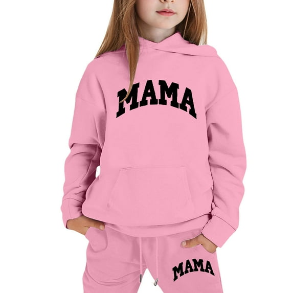 XUELUO Toddler Girls Outfits Sets Letters Print Hoodies Sweatshirts + Jogger Pants Autumn 2 Piece Children Girls Casual Clothes