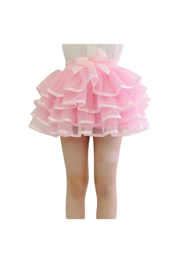 Toddler Girls Skirts Solid Color Mesh Tiered Tutu Skirt Party Layered Dance Skirt Sportwear
