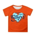 thumbnail image 1 of XUELUO Toddler Girls Tops & T-Shirts Summer Father's Day Letter Print Crew Neck Short Sleeve Loose Casual Fashion T Shirts Sportwear,Orange,3-4 Years, 1 of 4
