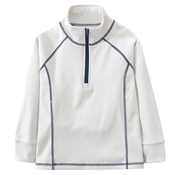 XUELUO Toddler Sweatshirts Boys Girls Thin Fuzzy Half Zipper Collar Lime Stitching Long Sleeve Tops Spring Athleisure Loose Clothes