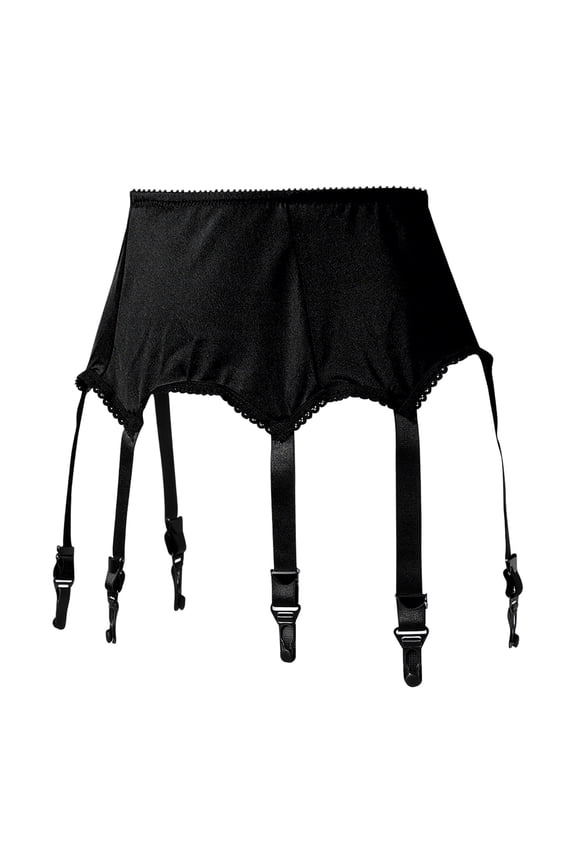 Black Socks For Women Lace Garter Belt With 6 Straps Metal Clip Suspender For Thigh High Stockings Comfort Socks