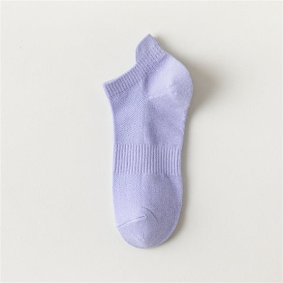 XUEMAO Crew Socks for Women Ankle Socks Thin Cotton Socks Women'S Thin Athletic Running Low Cut No Show Socks With Heel Tab,Purple Ladies Short Socks