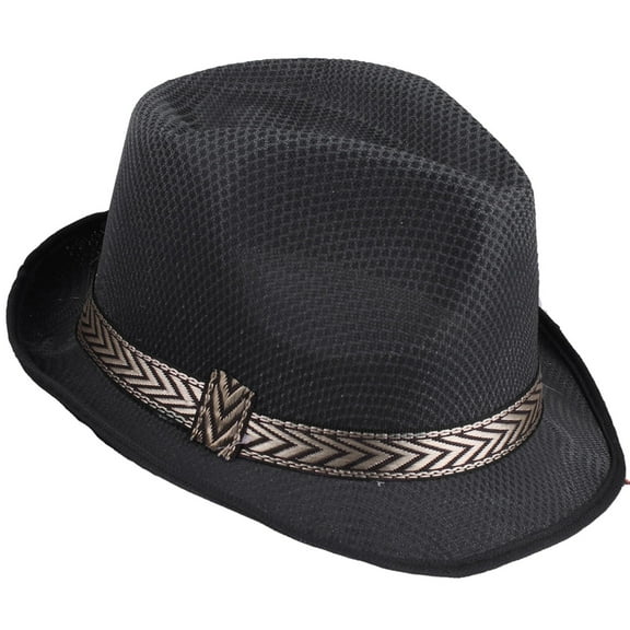 XUEMAO Panama Hats for Women and Men Fedora Hat Breathable Soft Cool Jazz Summer Outdoor Beach Sun Cap Fedora Black