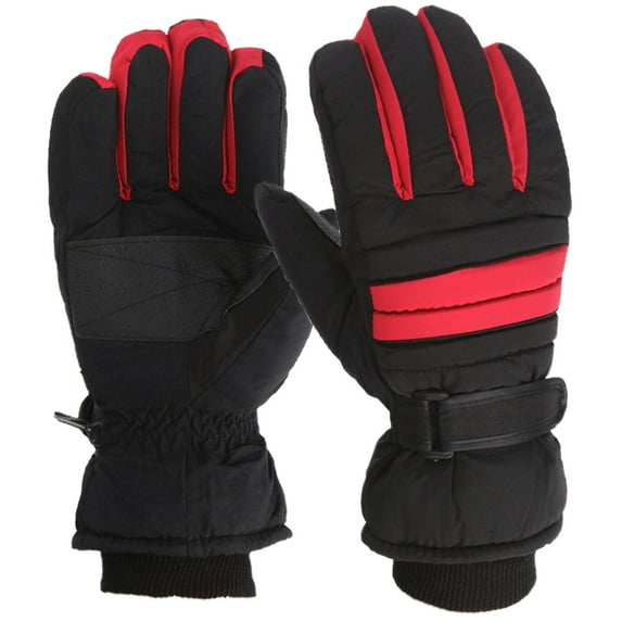 XUEMAO Red Ski Gloves Women Waterproof, Winter Outdoor Adult Snow Skating Snowboarding Windproof Warm Gloves for Skiing Gloves for Women