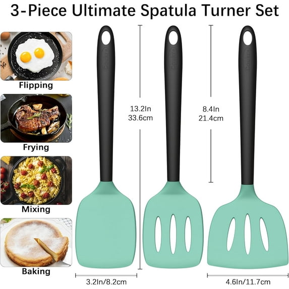 XUERUI-3 Pack Silicone Spatula Set, High Heat Resistant, BPA-Free, Fish ...