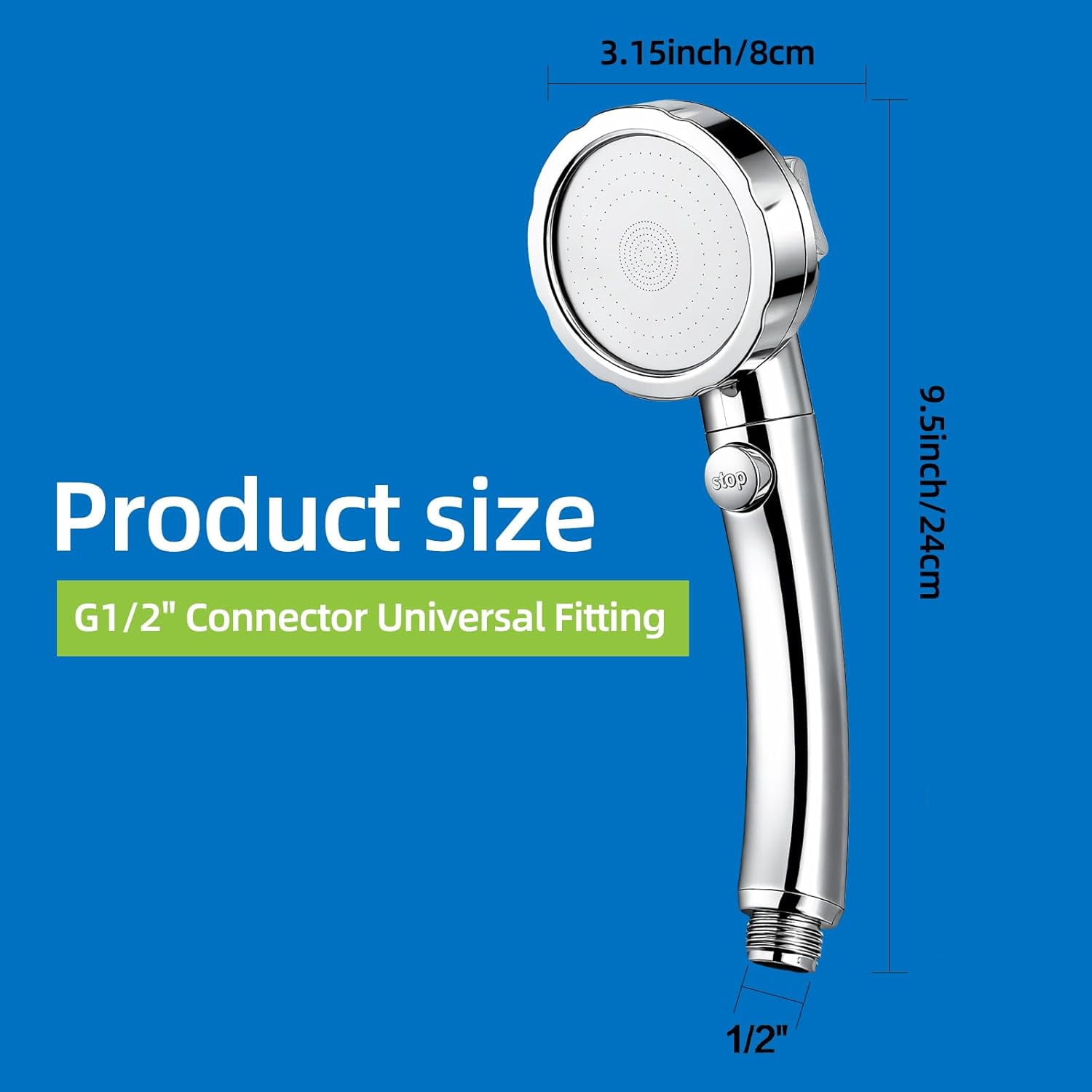 XUERUI-High Pressure Handheld Shower Head with ON/OFF Pause Switch 3 ...