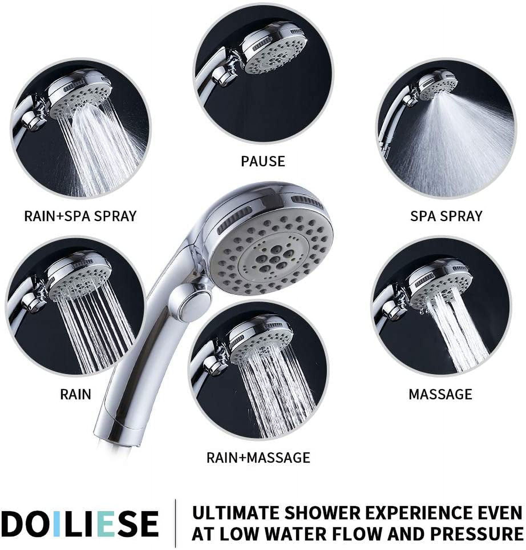 XUERUI-High Pressure Shower Head with Handheld Spray 6 Settings Hand ...