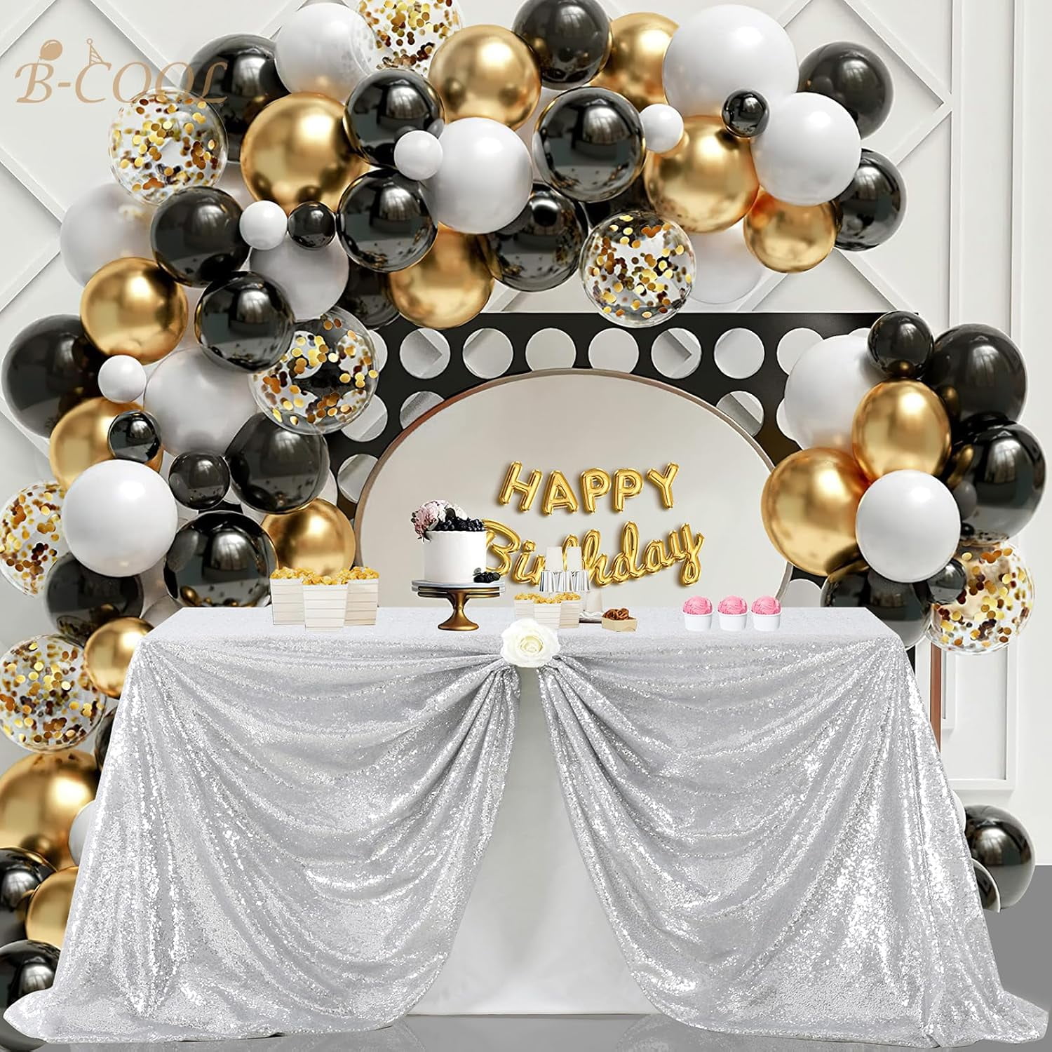 XUERUI-Sequin Tablecloth Party Decoration: Romantic Sparkly Party ...