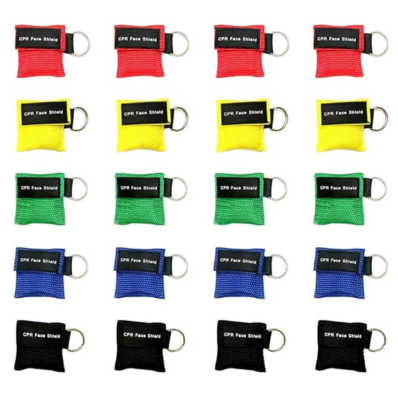 XUET CPR Face Shield Mask, Keychain Mask Disposable Emergency Kit CPR Face Shields Pocket Mask for First Aid Cardiac Resuscitation Training