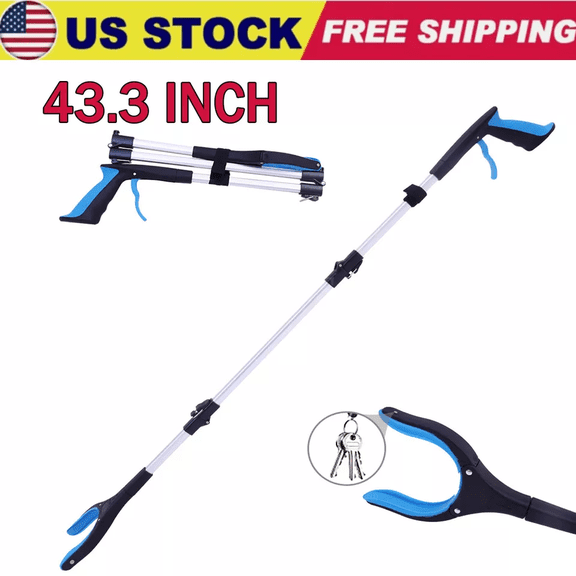 XUET Folding Garbage Picker Upper Tool Heavy Duty Grabber with Long Handle for Elderly and Disabled Versatile Litter Clip for Home Parks and Sanitation Cleanups