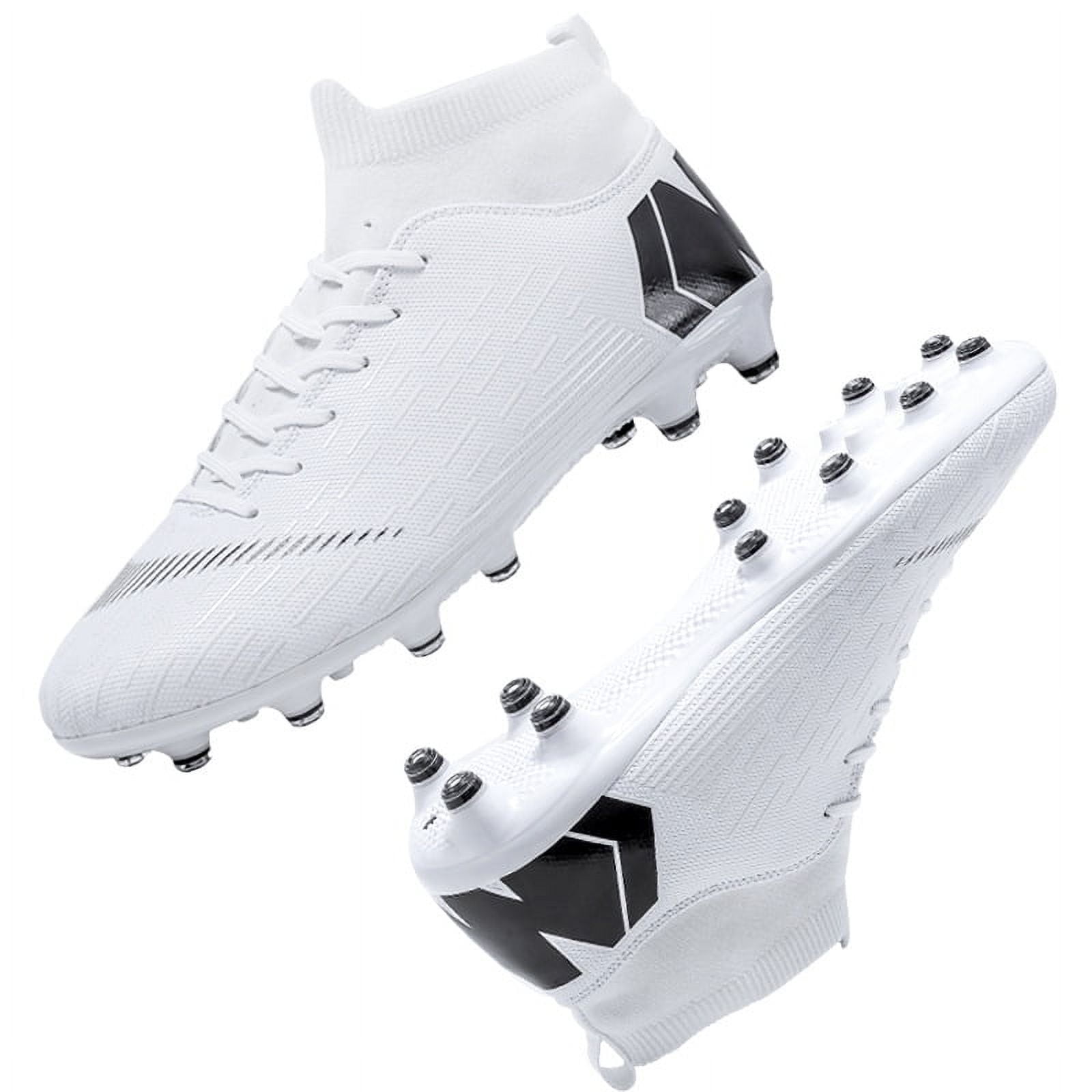 XUET High-Top Men's Soccer Boots Firm Ground Football Shoes Big Boy's Walking Athletic Soccer Shoes for Outdoor/Indoor/Game/Training