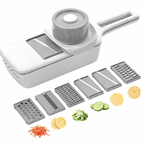 Xuet 6-in-1 Mandoline Vegetable Slicer with Drain Box, Kitchen Food Cutter & Julienne Tool