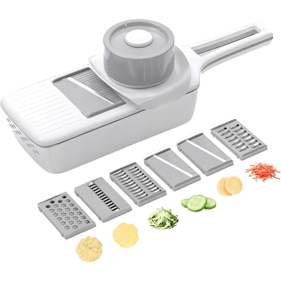 Xuet 6-in-1 Mandoline Vegetable Slicer with Drain Box, Kitchen Food Cutter & Julienne Tool