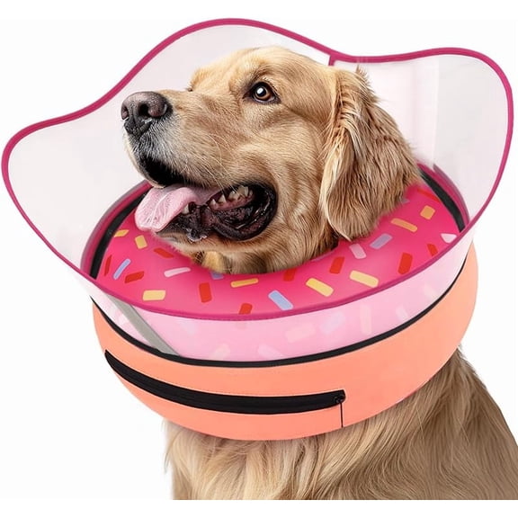 XUET Raised Inflatable Dog Cone Collar to Stop Licking, Soft Dog Cone Alternative After Surgery, Doggie Neck Donut Collar for Small Medium Large Dogs