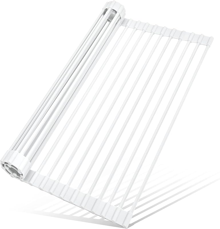 XUET Roll Up Dish Drying Rack Silicone Wrapped Over The Sink Dish ...
