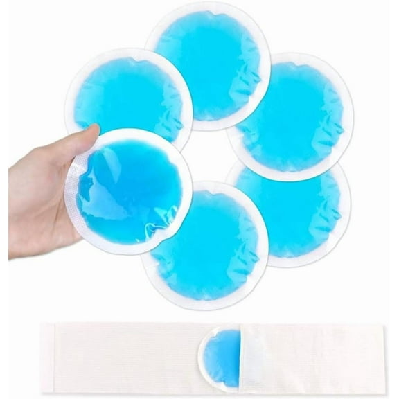 XUET Small Ice Packs for Injuries, 14 Pack Round Ice Packs for Face, Hot and Cold Gel Ice Pack Circular Cold Compress with Cloth Backing & Sleeve for Pain Relief, Toothaches, Breast Surgery