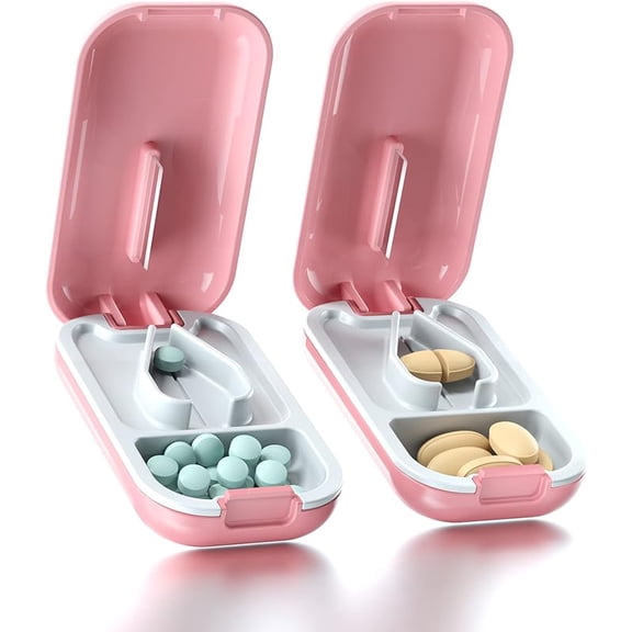 XUET Small Pill Cutter, Pill Cutter Splitter for Small and Tiny Pills, Portable Pretty Pill Cutters for Large Pills, Cuts Vitam Tablets for Purse Pocket (Pill Cutter)