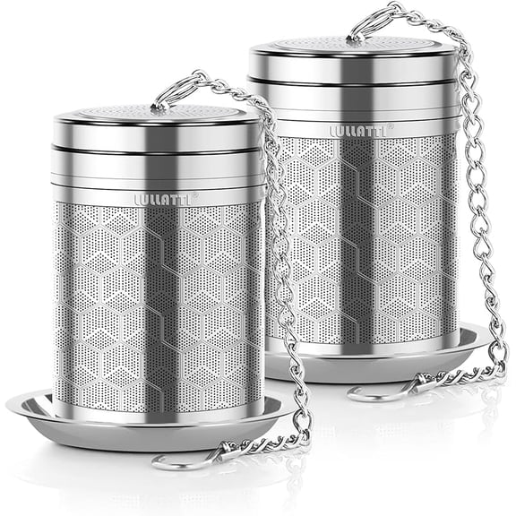 XUET Tea Infusers for Loose Tea, (2 Pack) 18/8 Stainless Steel Tea Strainer Set, Extra Fine Mesh Tea Steeper for Brew Tea, Spices & Seasoning