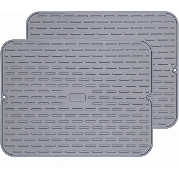 Xuet Silicone Dish Drying Mats, 24"×18" Set of 2 Heat-Resistant Countertop Mats