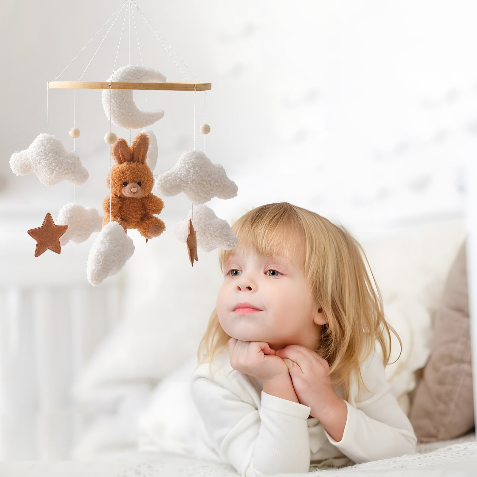 XUEYING Ceramic Pot Delightful Mobile Crib Hanger With Teddy Bear