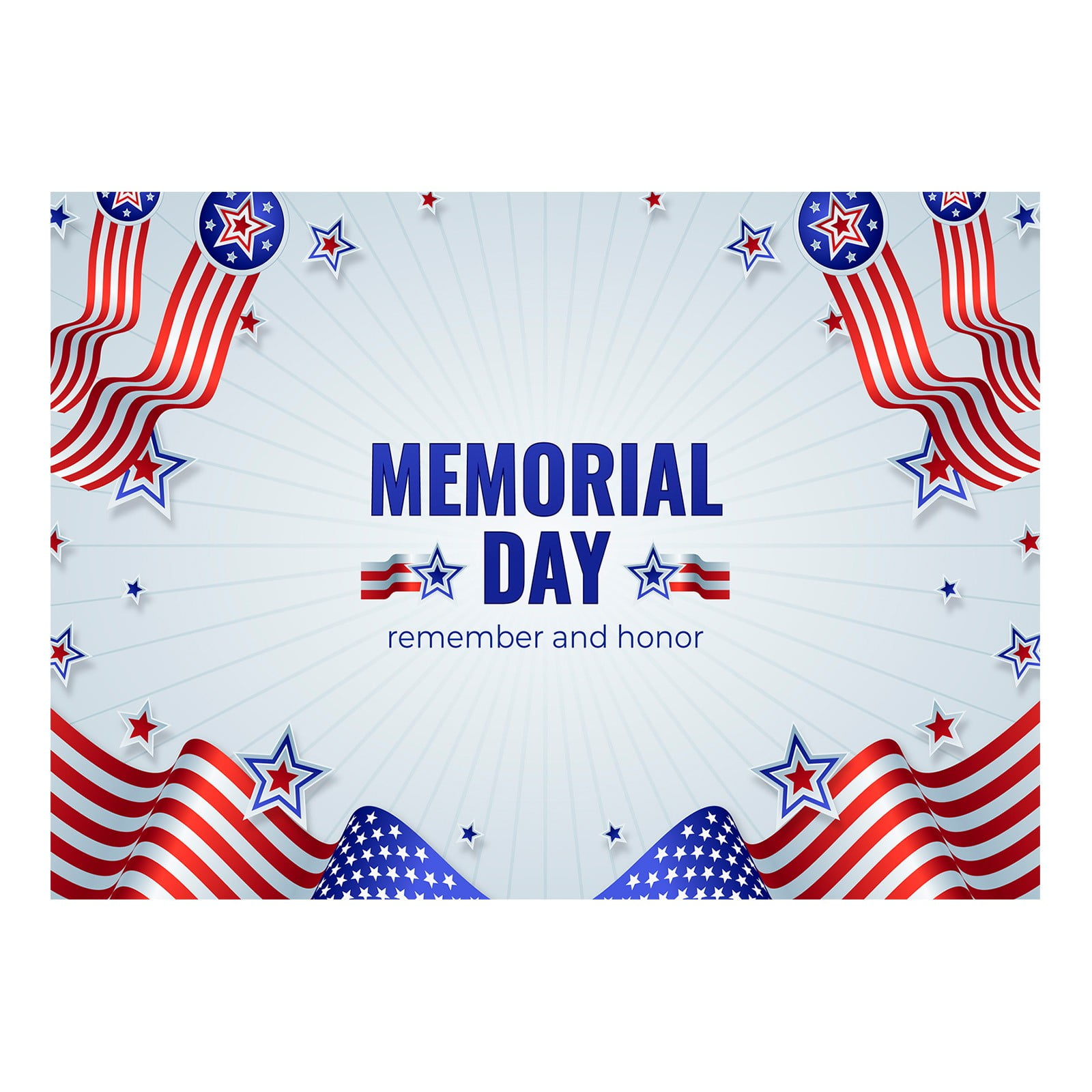 XUEYING Flag Signs for Business Food 2 Memorial Day Background To All